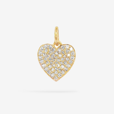 Pave' Diamond Mini Heart Charm