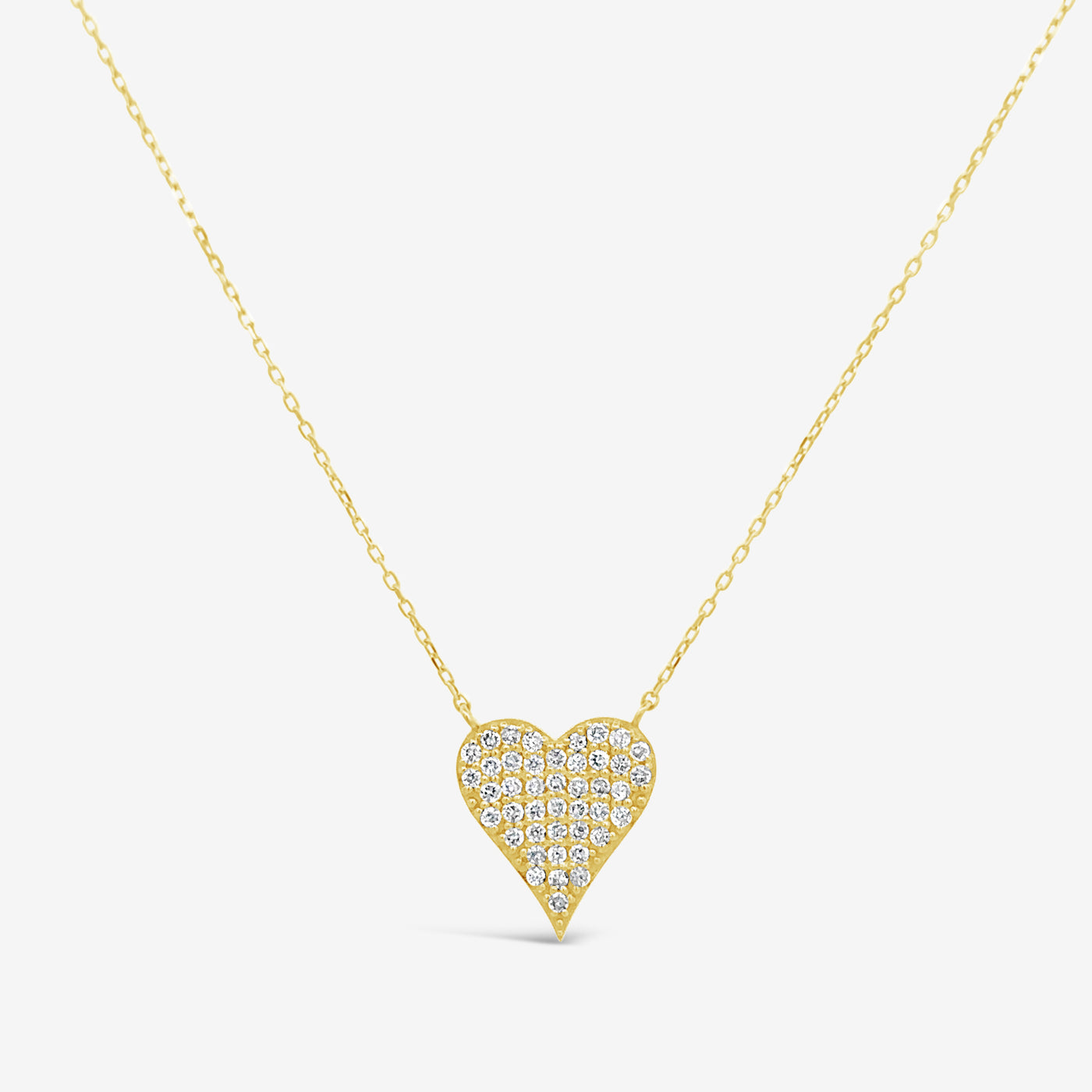 pave diamond heart necklace