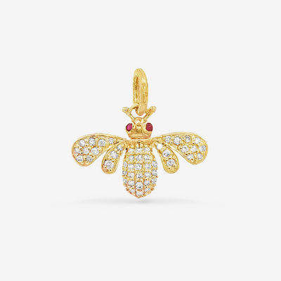 Pave' Diamond & Ruby Bee Charm