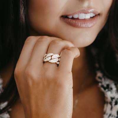 pave diamond havana link ring