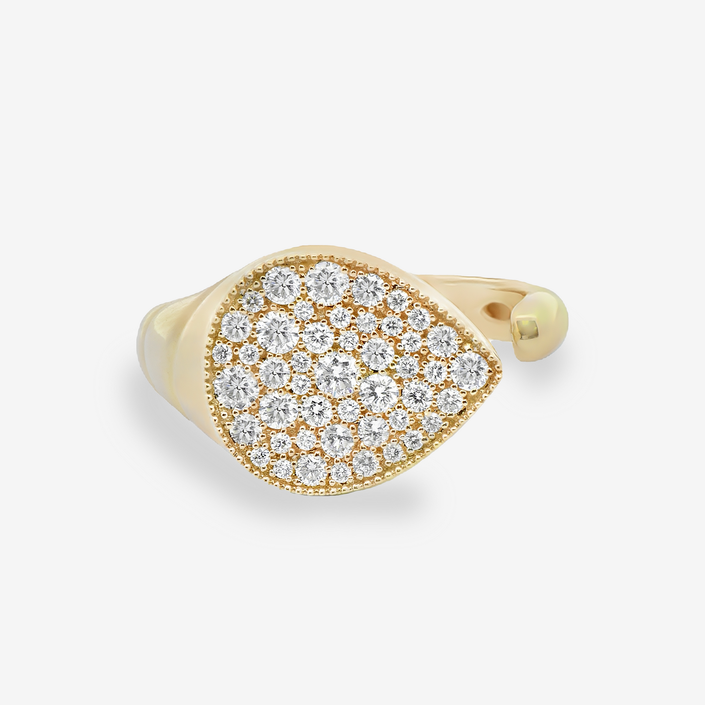 Pear Shaped Pave' Wrap Ring