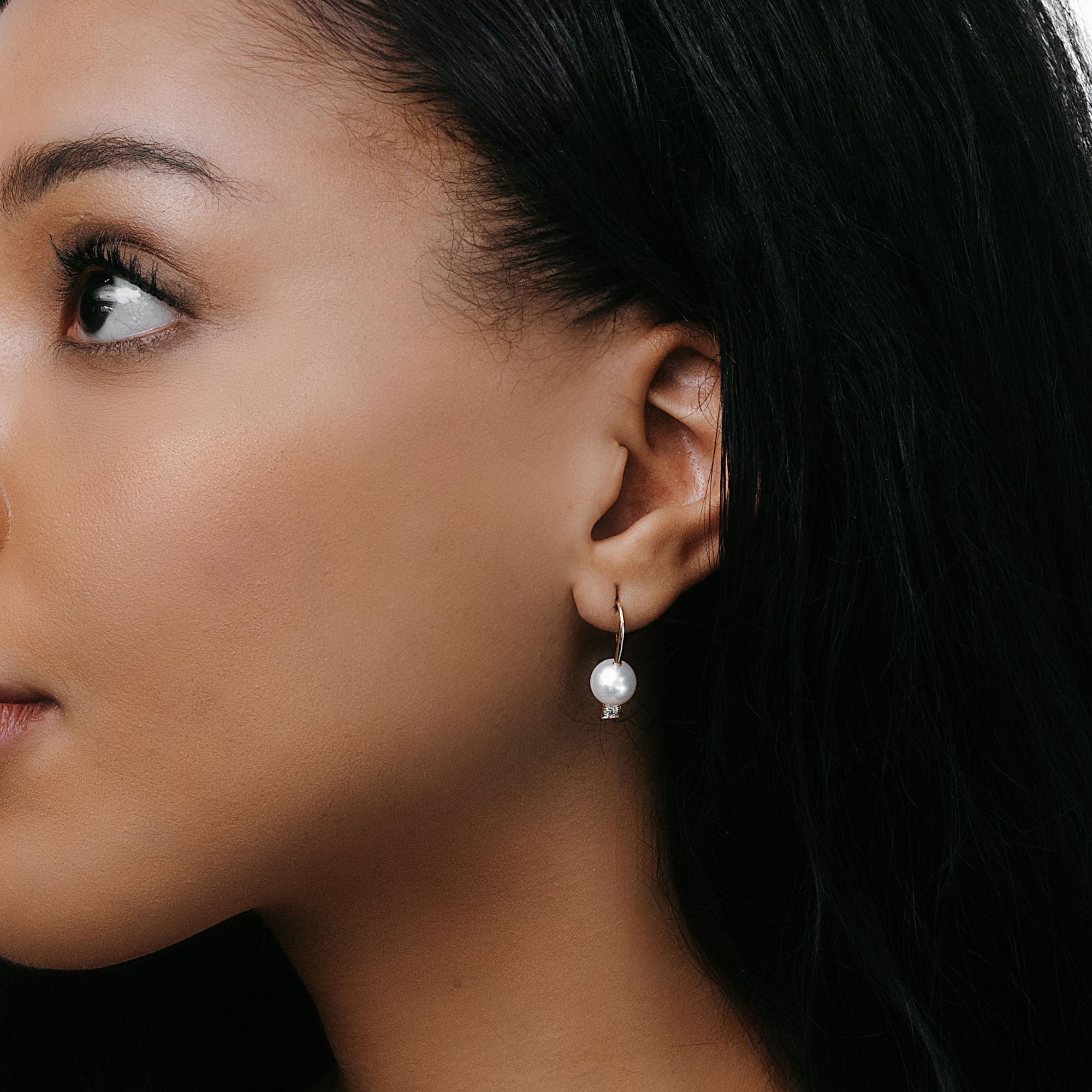 pearl and diamond drop earrings