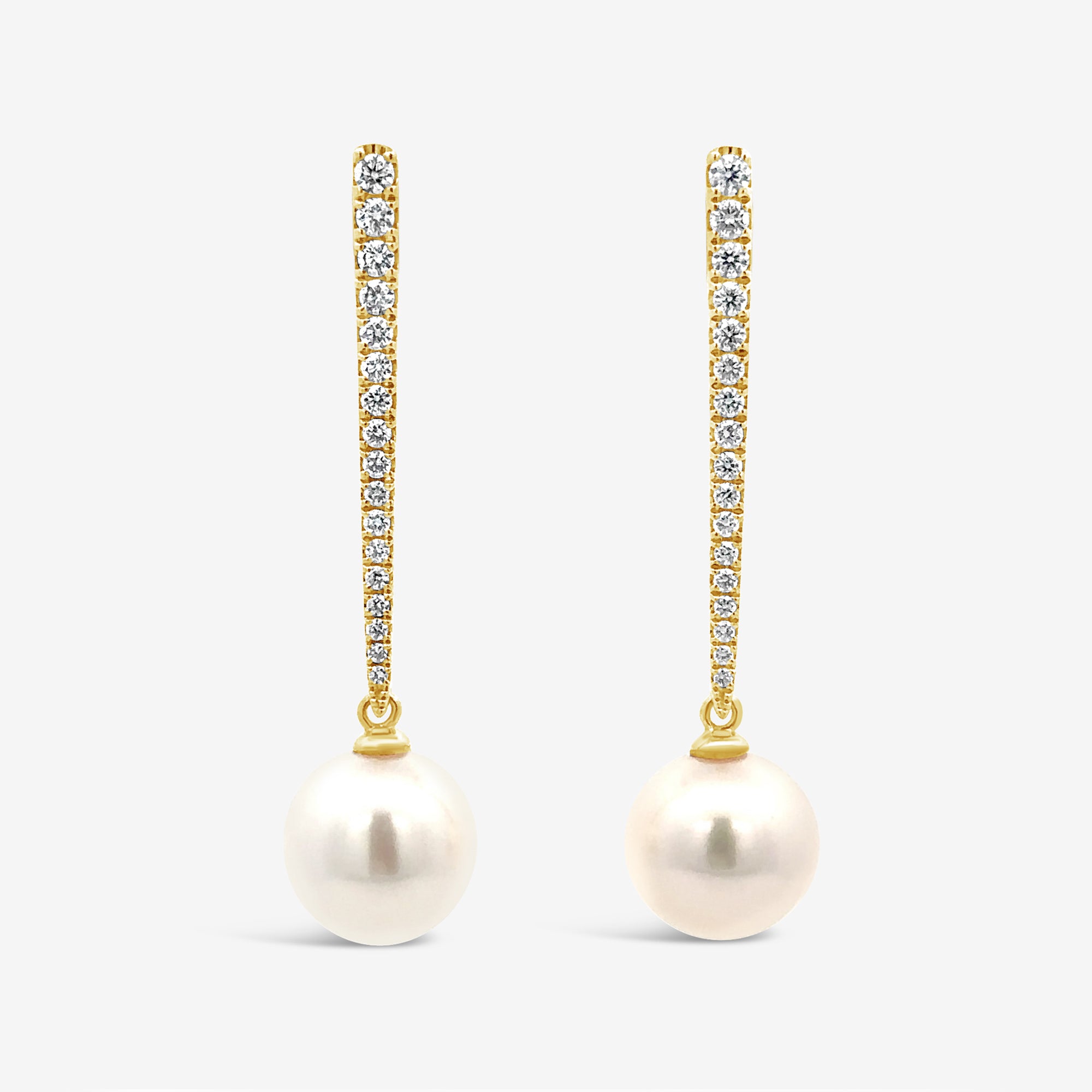 pearl and diamond drop earrings