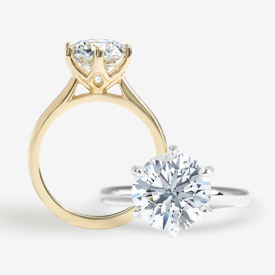 Petal Solitaire - Round Engagement Ring