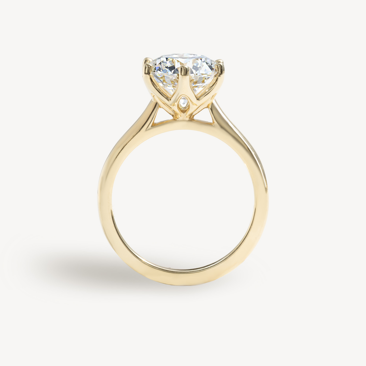 Petal Solitaire - Round Center Engagement Ring