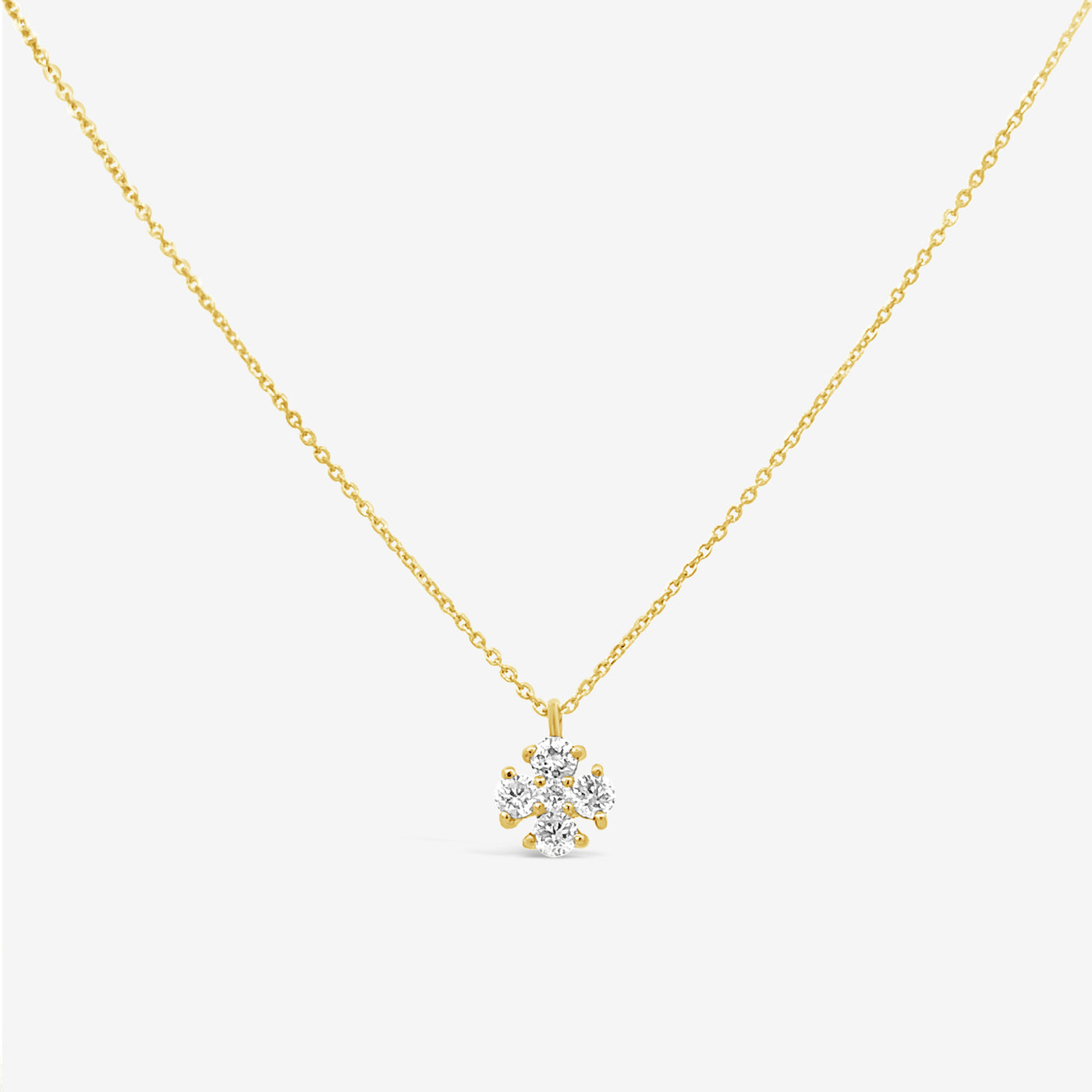 Petite 5 Diamond Cross Necklace
