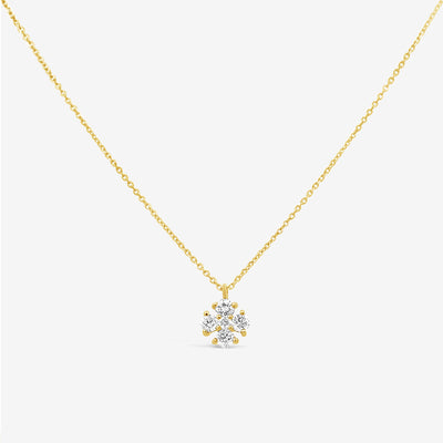 Petite 5 Diamond Cross Necklace