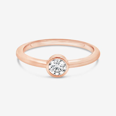 rose gold diamond solitaire ring