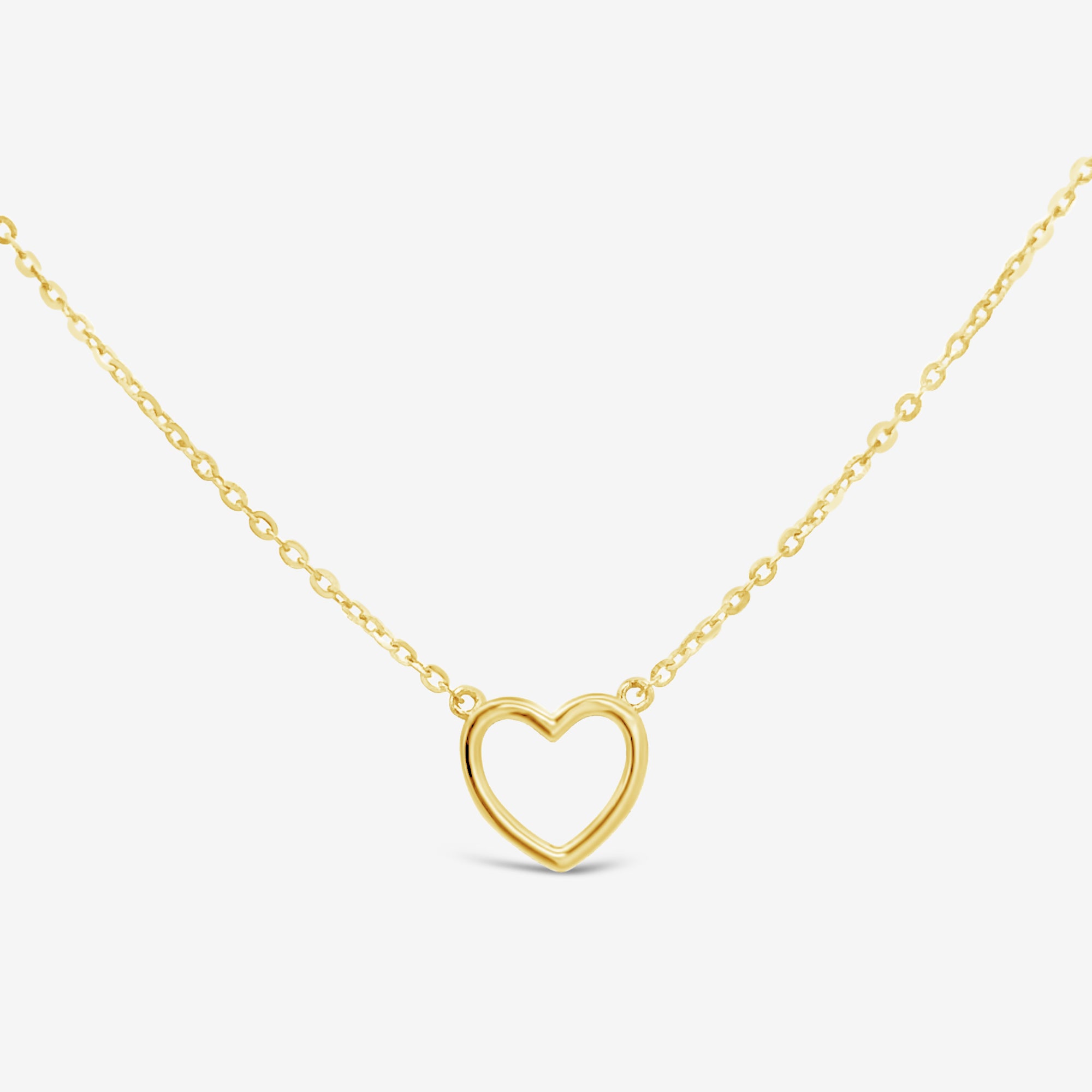 gold open heart necklace
