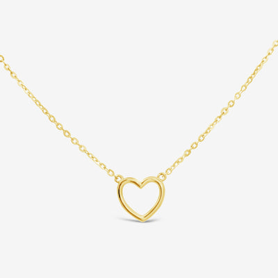 gold open heart necklace
