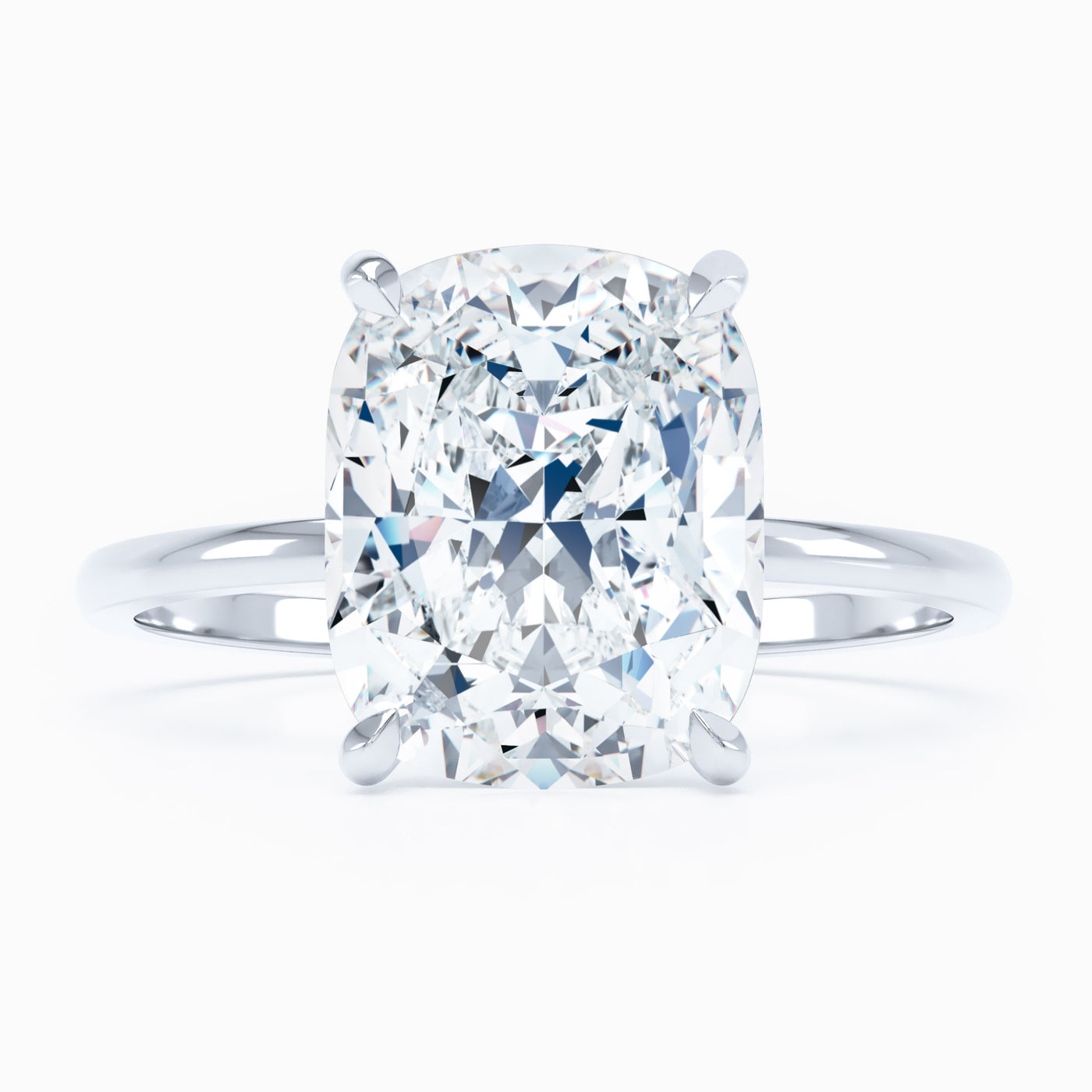 cushion cut diamond white gold engagement ring