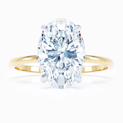 Petite Solitaire - Hidden Halo Engagement Ring