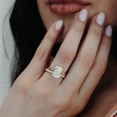 Petite Solitaire - With Rail Engagement Ring