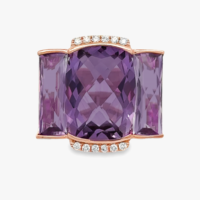 amethyst and diamond statement ring