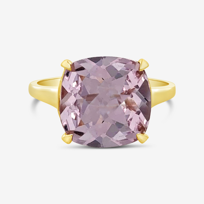 pink amethyst and gold ring