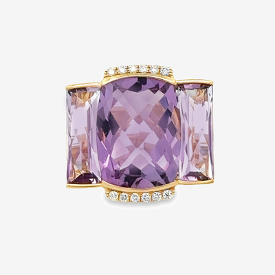 Pink Amethyst Briolette Collection Large Ring