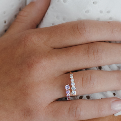 pink sapphire and diamond bypass ring