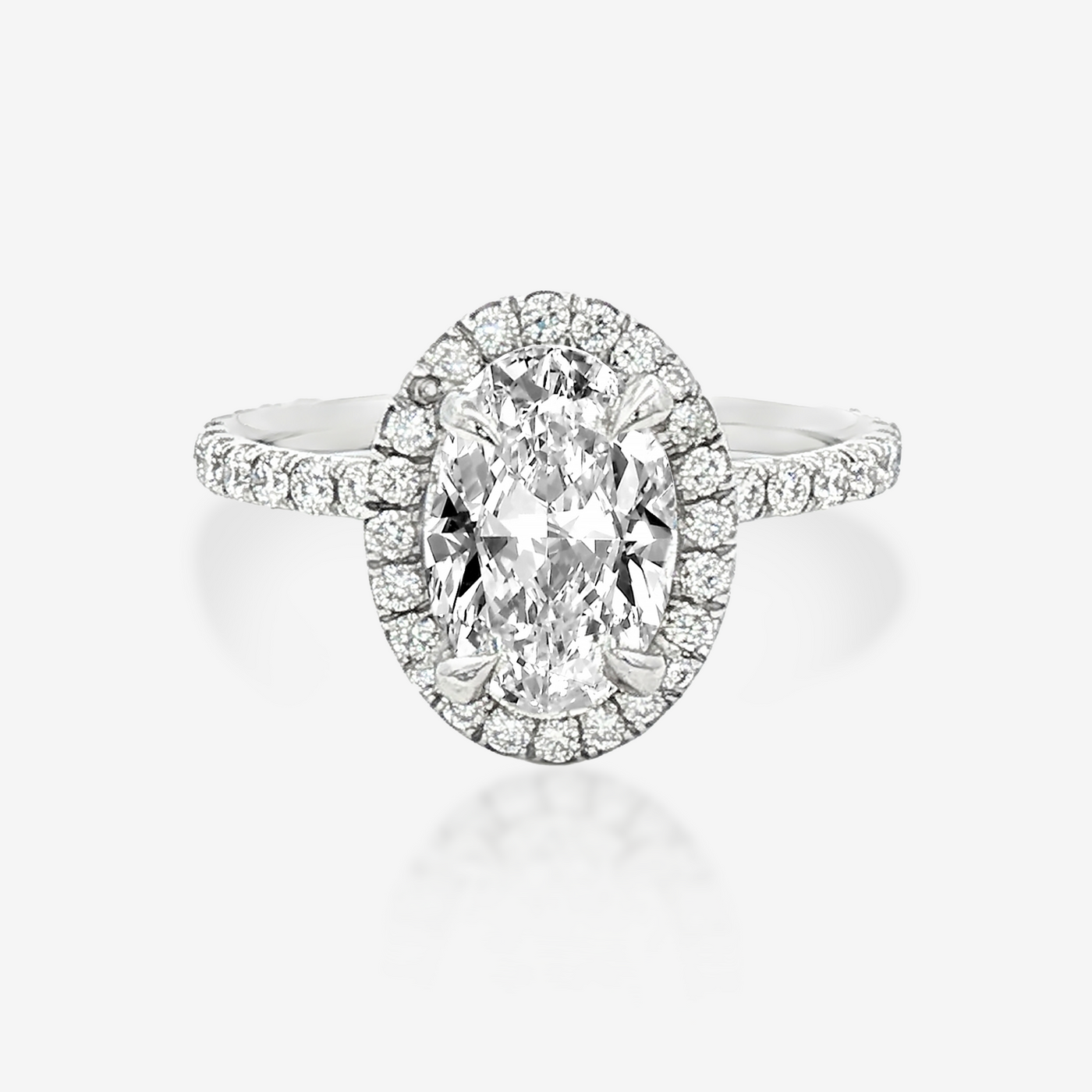 Preset 1.37CT Oval Lab Grown Diamond Engagement Ring