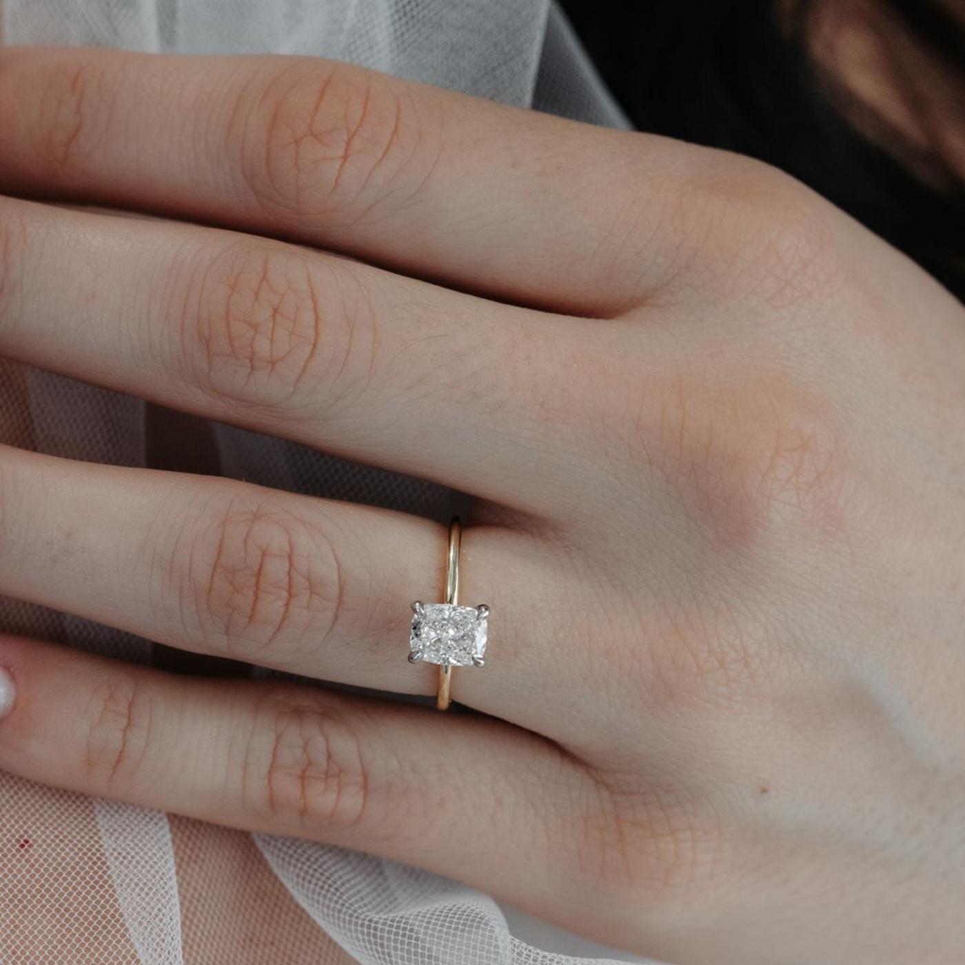 Preset 1.51CT Cushion Diamond Engagement Ring