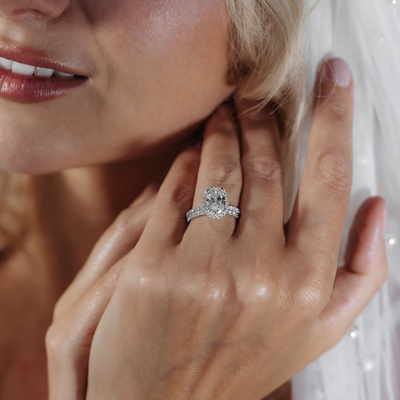 Preset 1.60CT Lab Grown Oval Diamond Engagement Ring
