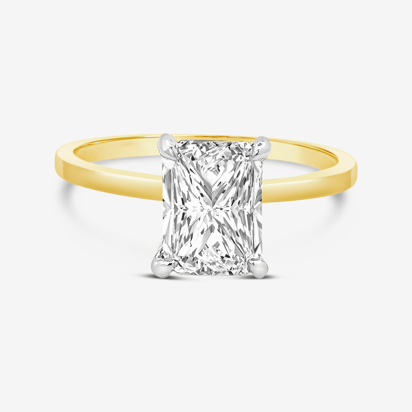 1.8 carat radiant cut diamond engagement ring