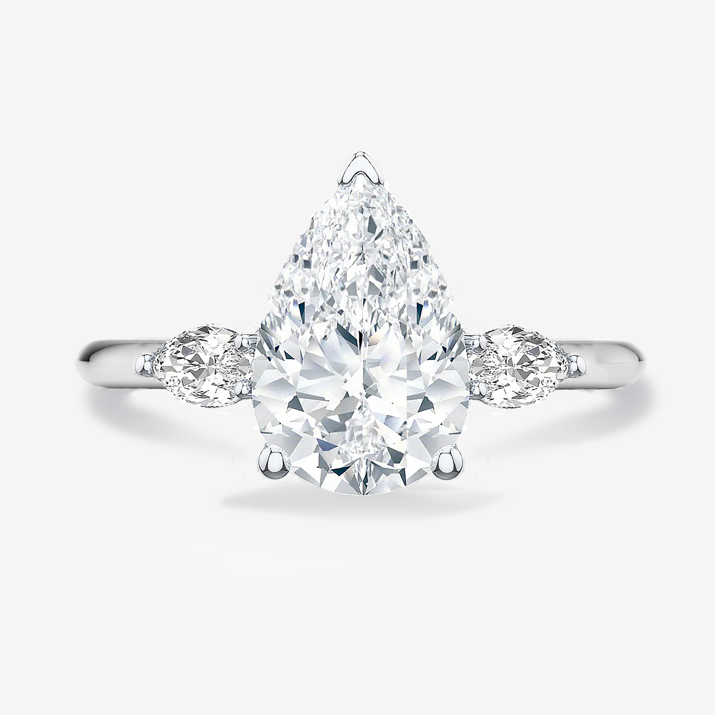Preset 2.01CT Lab Grown Pear Diamond Engagement Ring