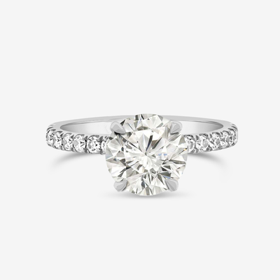 Preset 2.09CT Lab Grown Round Diamond Cathedral Engagement Ring