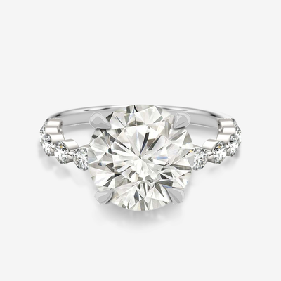 Preset 3.04CT Lab Grown Round Diamond Engagement Ring