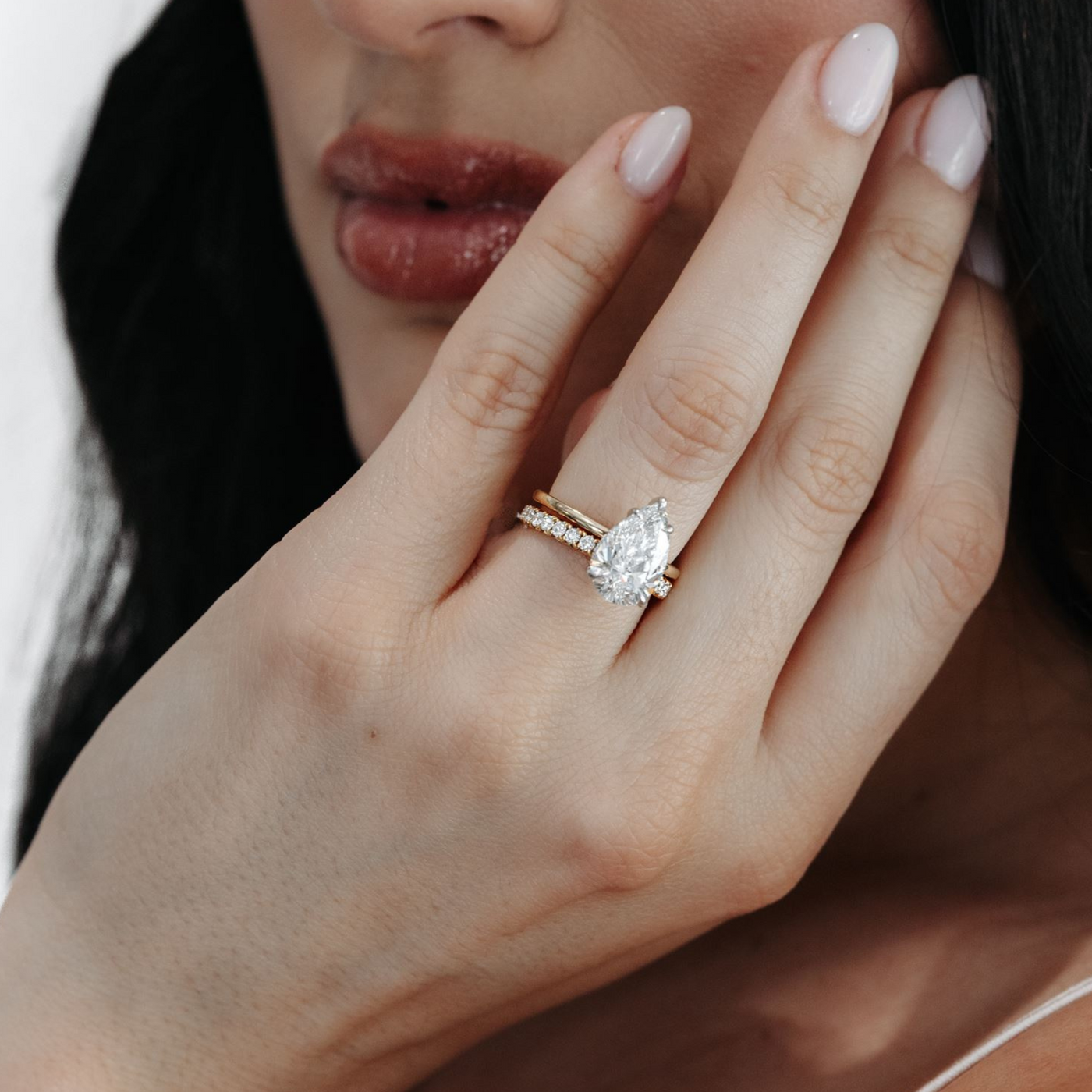 3 carat pear shaped diamond engagement ring