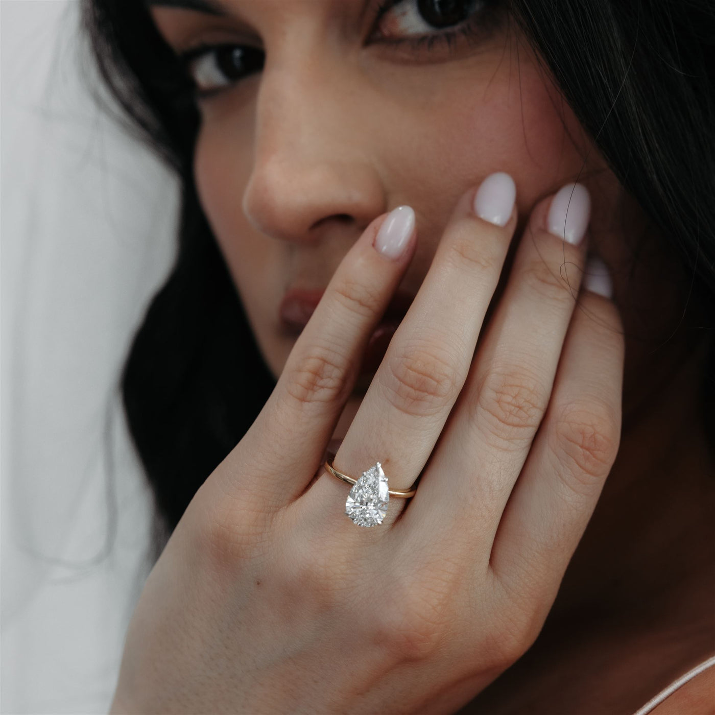 Preset 3.09CT Pear Lab Grown Diamond Engagement Ring