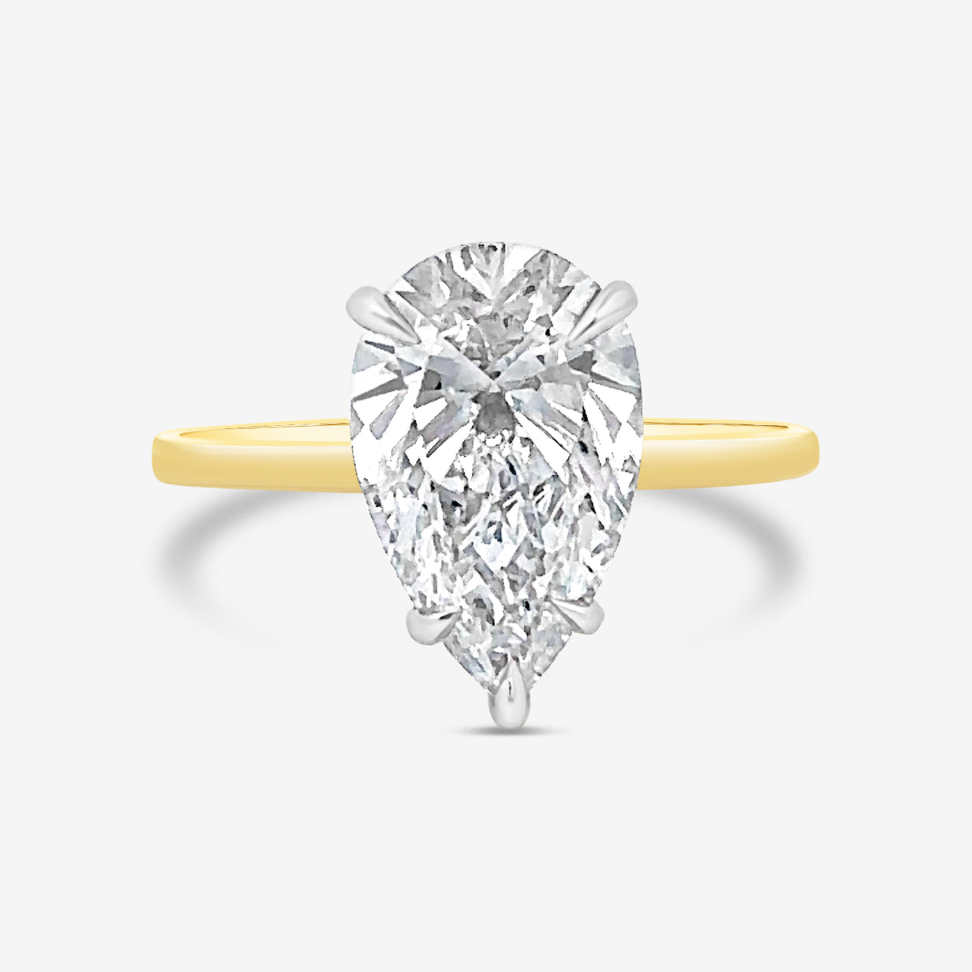 Preset 3.09CT Pear Lab Grown Diamond Engagement Ring