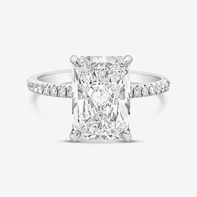 3.5 carat radiant cut diamond engagement ring