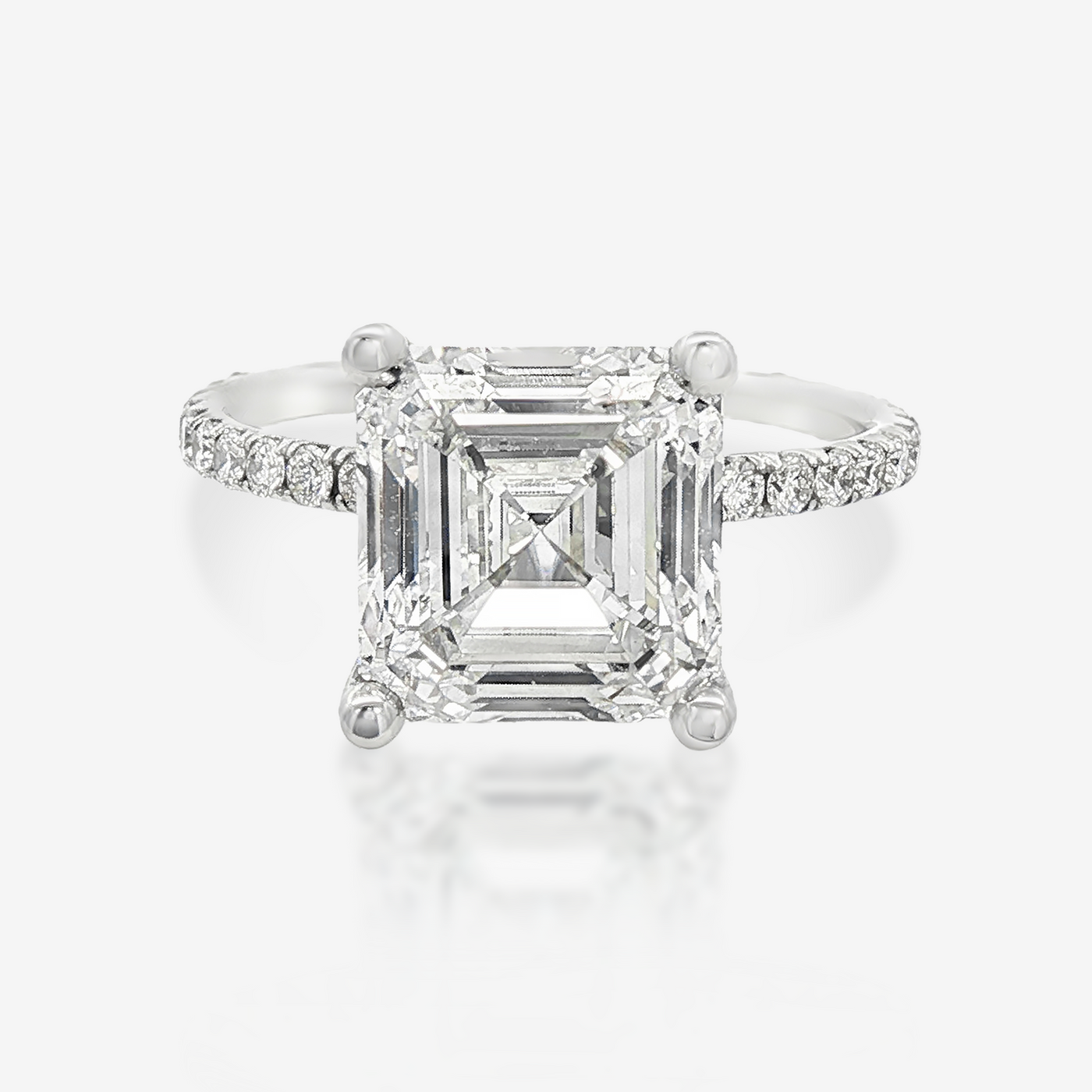 Preset 3.71CT Asscher Lab Grown Diamond Engagement Ring