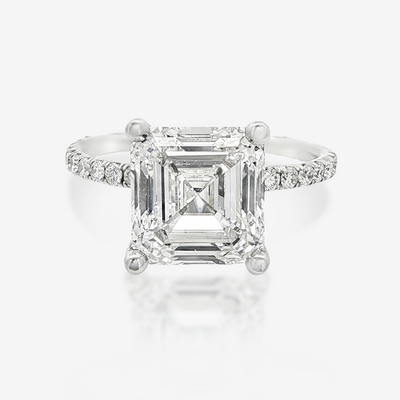 Preset 3.71CT Asscher Lab Grown Diamond Engagement Ring