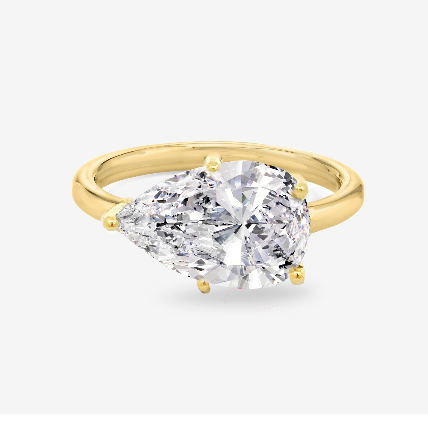Preset 4.00CT Lab Grown Pear Diamond Engagement Ring