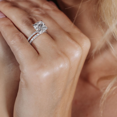 Preset 4.22CT Lab Grown Cushion Diamond Engagement Ring