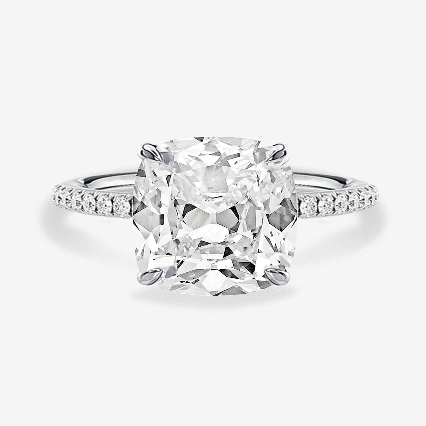 Preset 4.22CT Lab Grown Cushion Diamond Engagement Ring