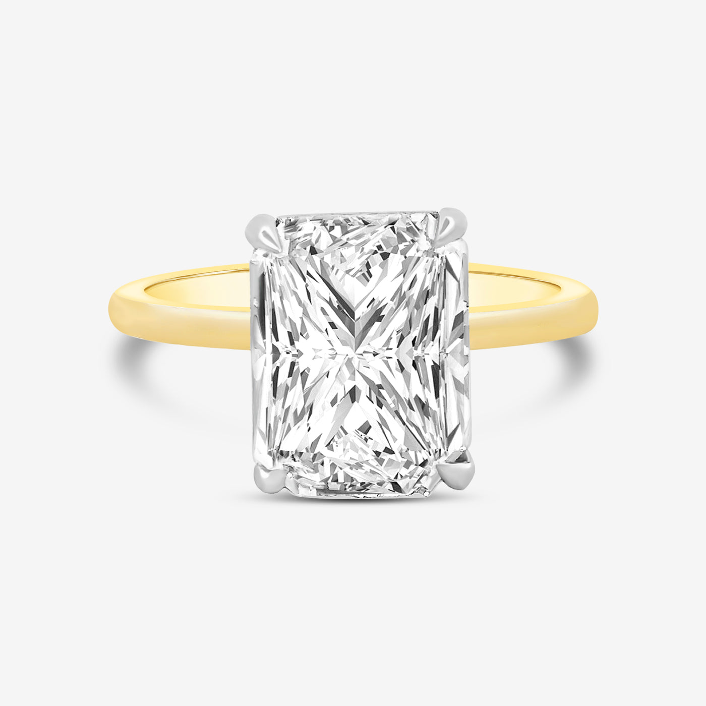 4.3 carat radiant cut diamond engagement ring