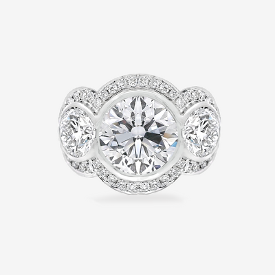 Preset 5.12CT Lab Grown Round 3 Stone Engagement Ring