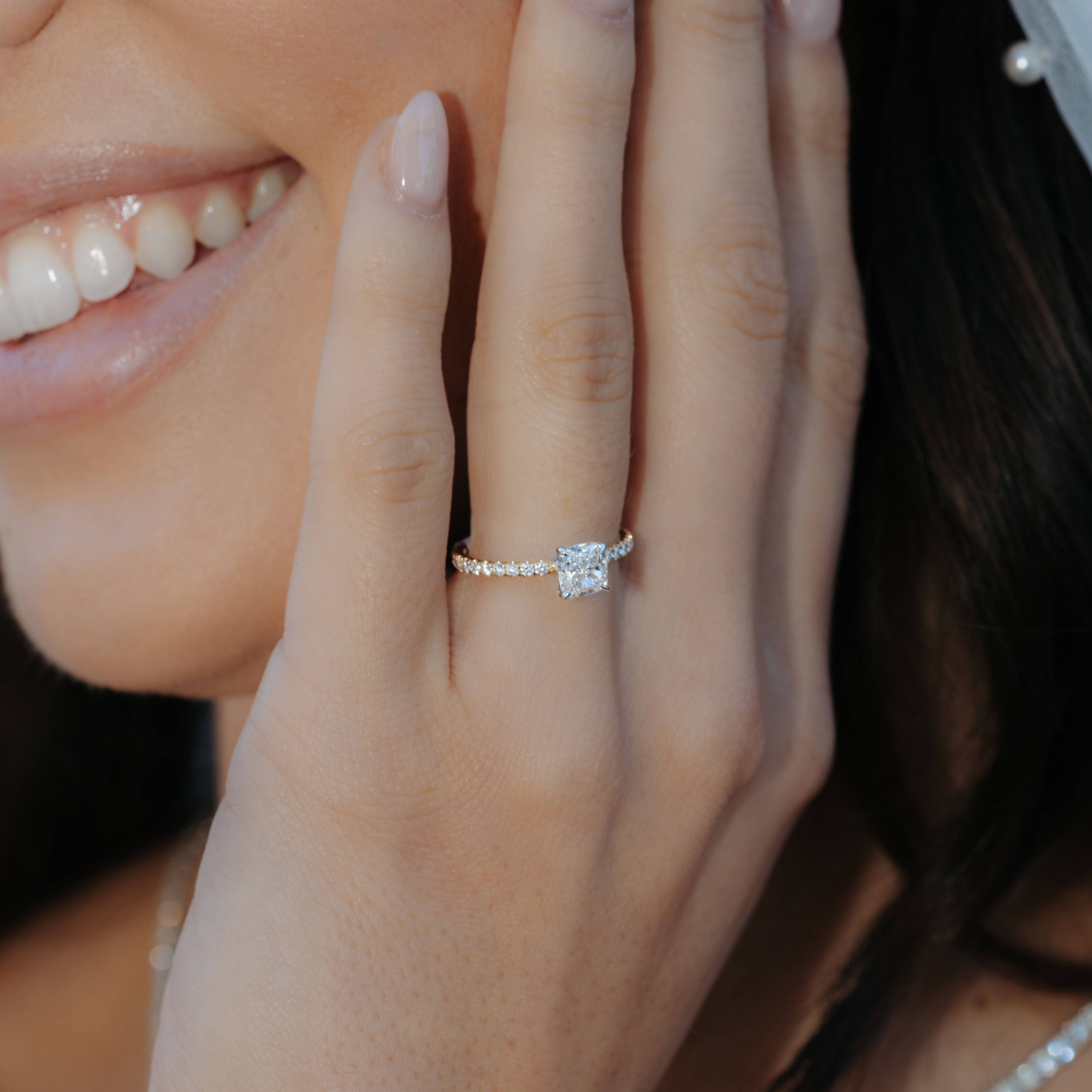 cushion cut diamond engagement ring