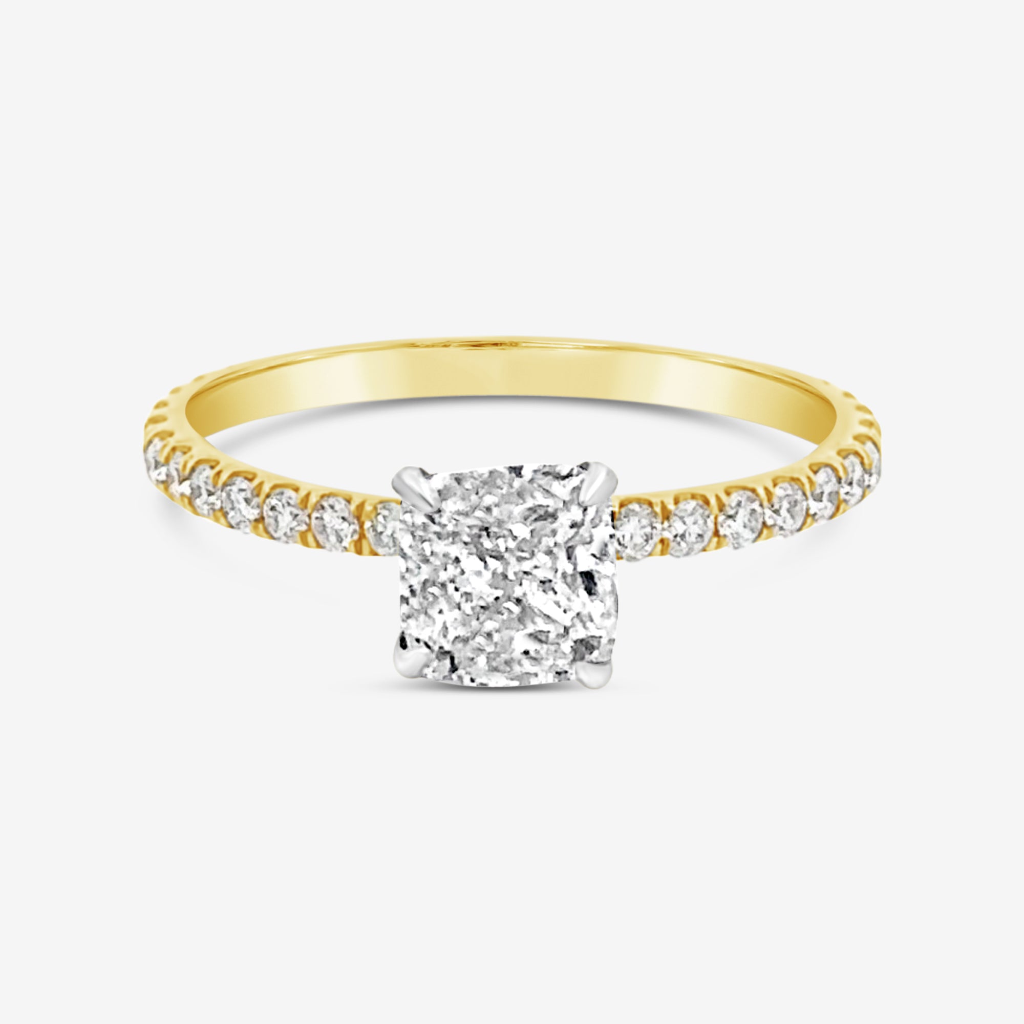cushion cut diamond engagement ring