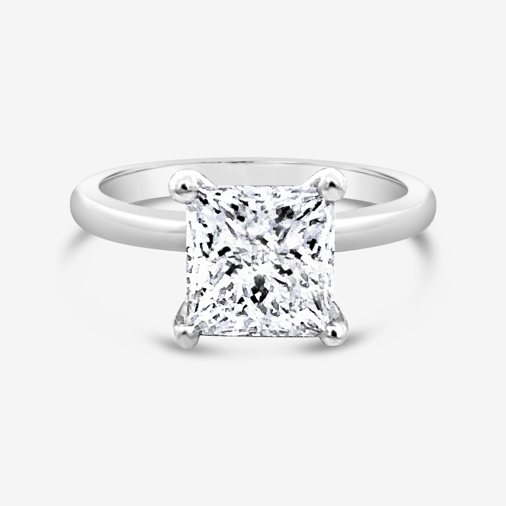 white gold princess cut diamond engagement ring