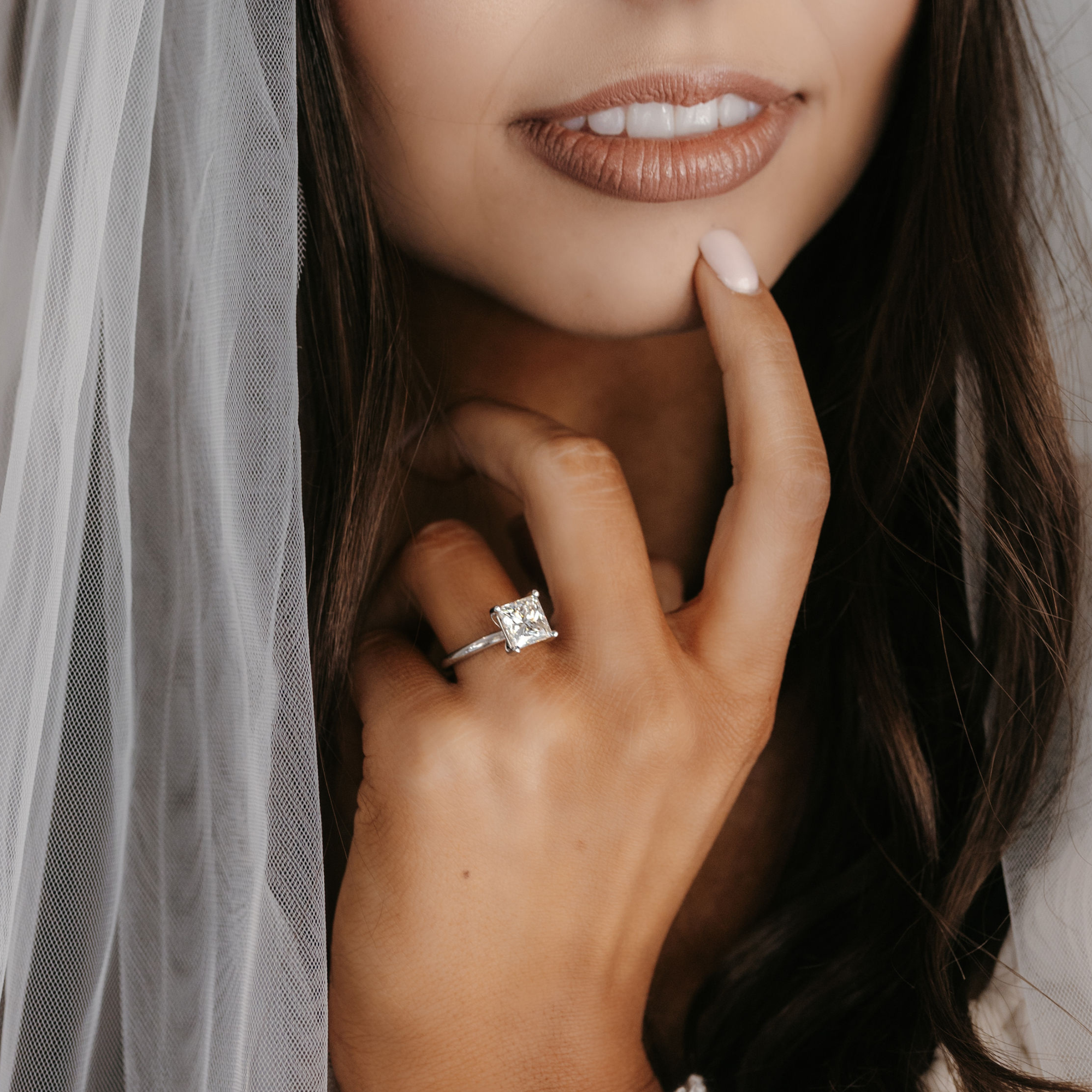 white gold princess cut diamond engagement ring