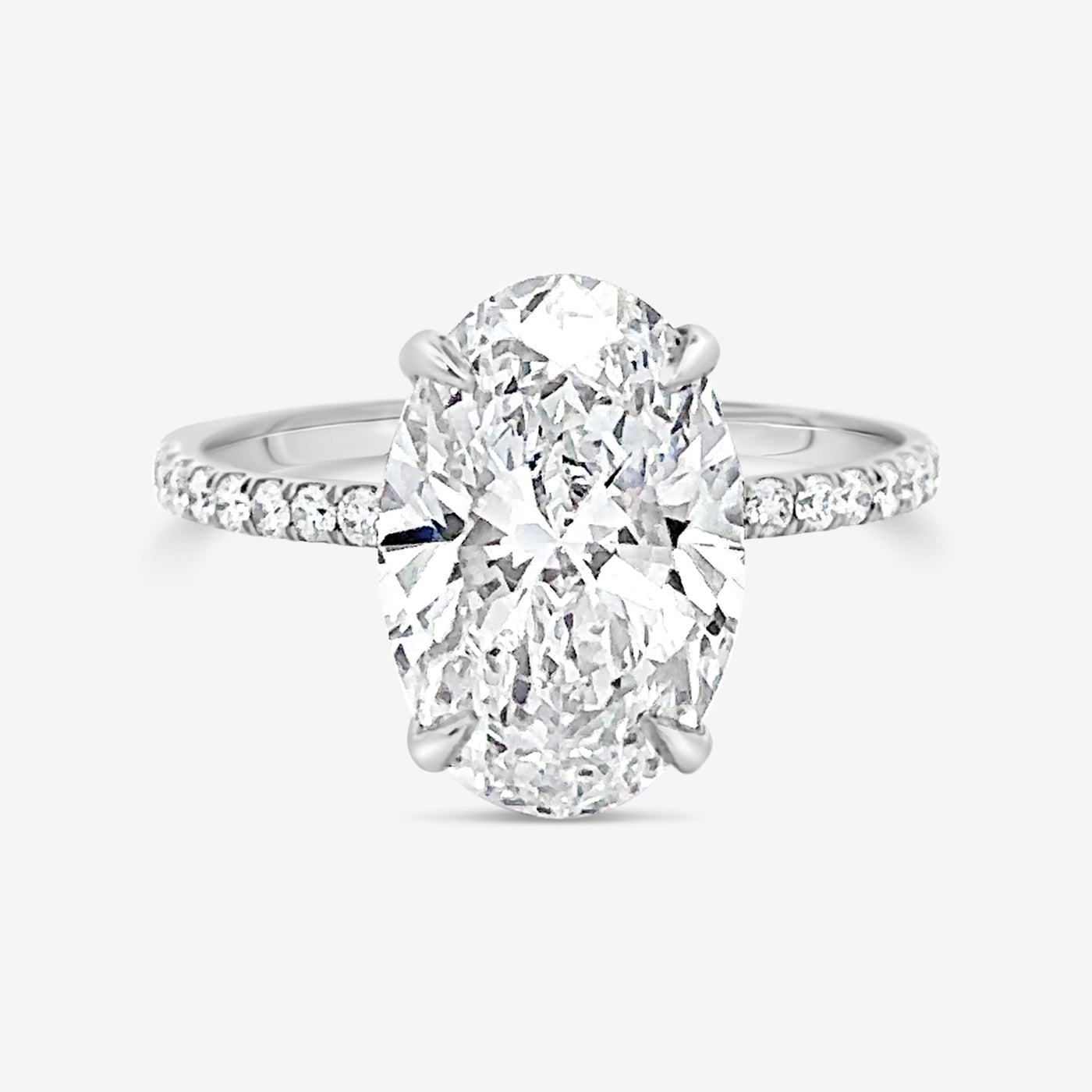 Preset 3.67CT Oval Lab Grown Diamond Engagement Ring