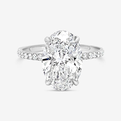 Preset 3.67CT Oval Lab Grown Diamond Engagement Ring