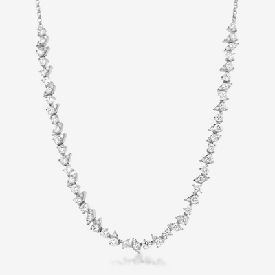 Princess & Round Cut Diamond Necklace