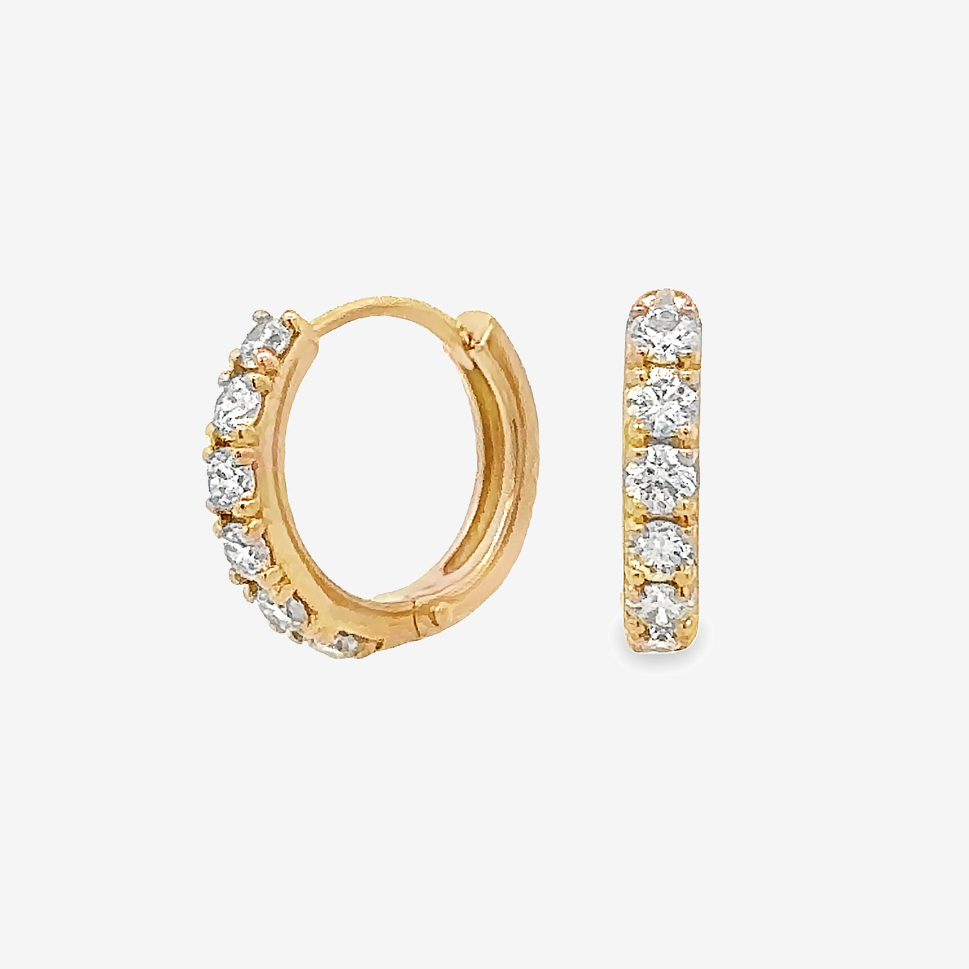 diamond huggie hoop earrings