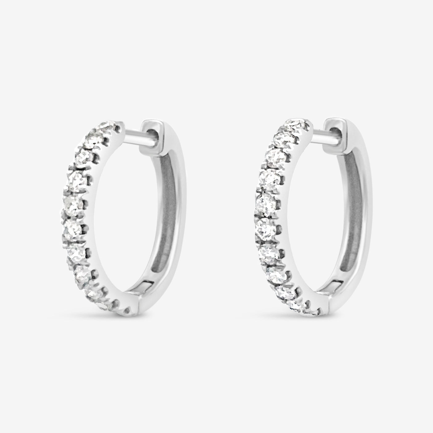 diamond huggie earrings