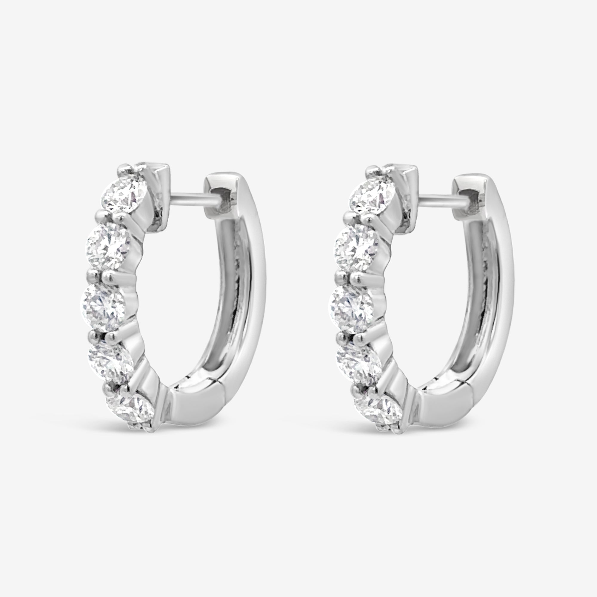 diamond huggie earrings