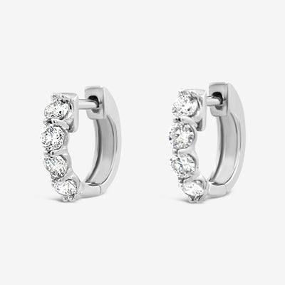 diamond huggie hoop earrings